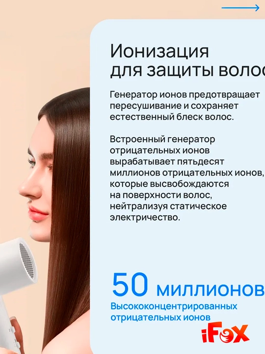 Фен для волос Xiaomi Hair Dryer Fen – H101 EU вилка, глобальный версия