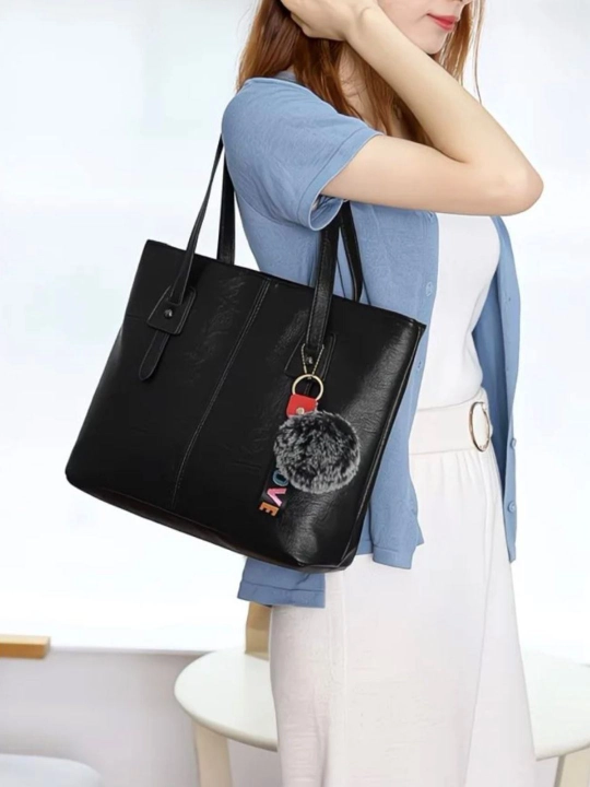 Sumka ayollar uchun, shopper, yelkama, sig'imli, maktab va o‘qish uchun A4, ekocharm