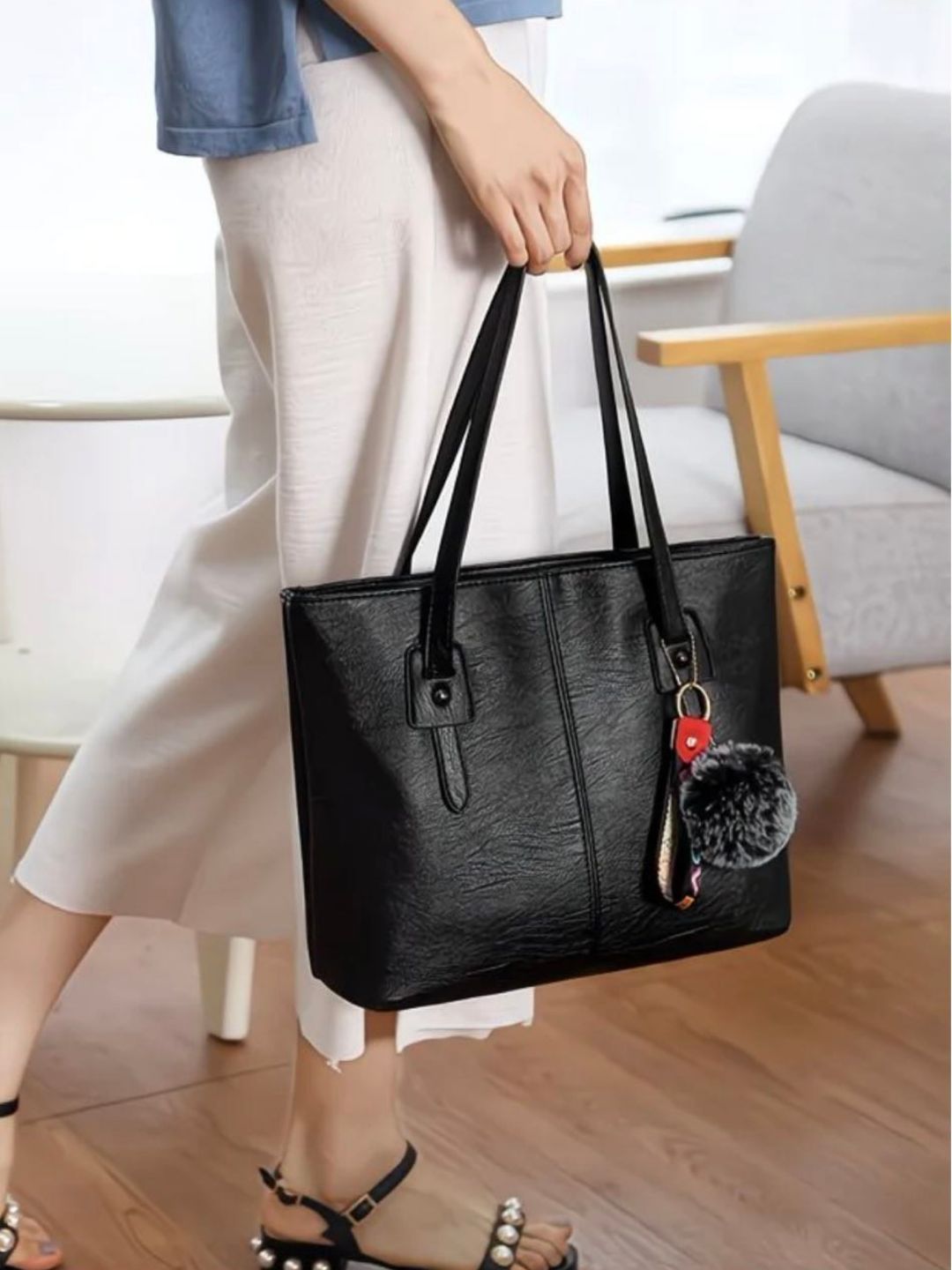 Sumka ayollar uchun, shopper, yelkama, sig'imli, maktab va o‘qish uchun A4, ekocharm