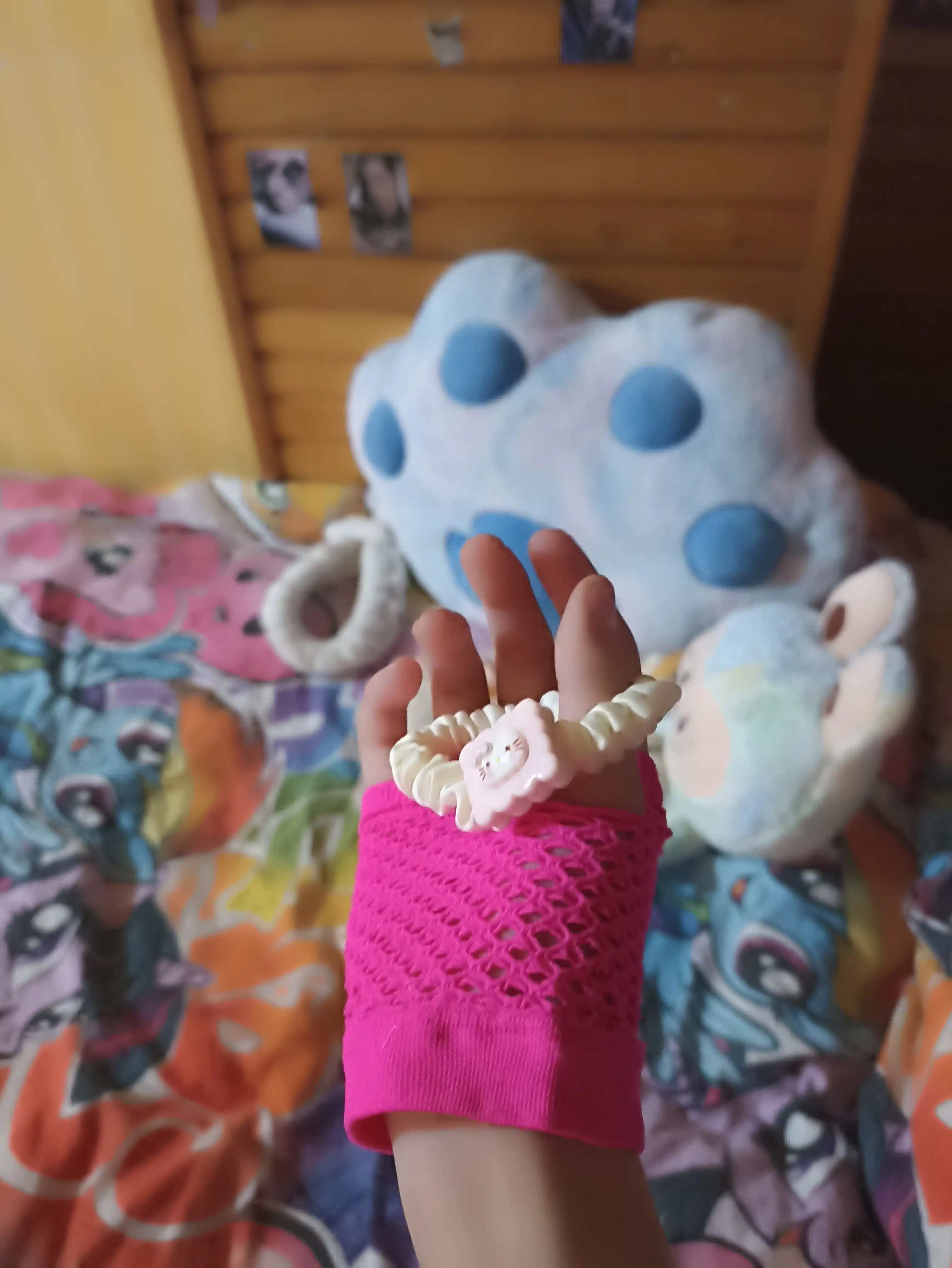 Soch uchun rezinka, pushti rang, 2 dona, bezakli, qizlar uchun