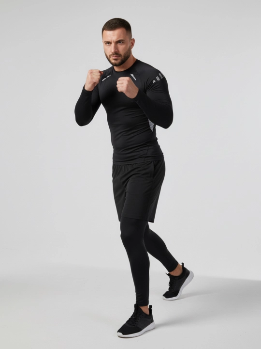 Kompression kostyum 3 1da, sport termo kiyim, rashgard, katta o'lchamli tayts va short