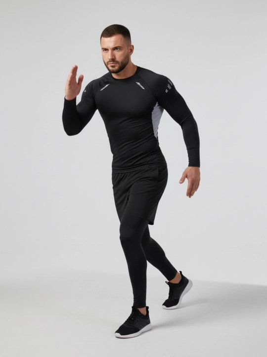 Kompression kostyum 3 1da, sport termo kiyim, rashgard, katta o'lchamli tayts va short