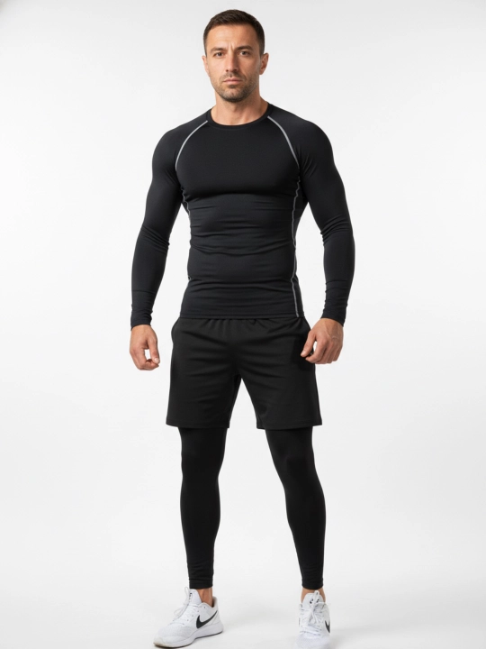 Kompression kostyum 3 1da, sport termo kiyim, rashgard, katta o'lchamli tayts va short