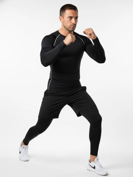 Kompression kostyum 3 1da, sport termo kiyim, rashgard, katta o'lchamli tayts va short