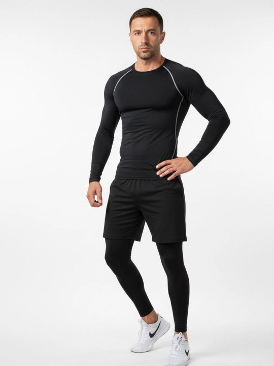 Kompression kostyum 3 1da, sport termo kiyim, rashgard, katta o'lchamli tayts va short