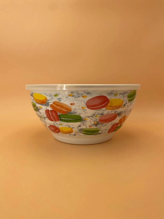 Набор эмалированных салатников, мисок с крышками, 1, 2.5, 4 литра