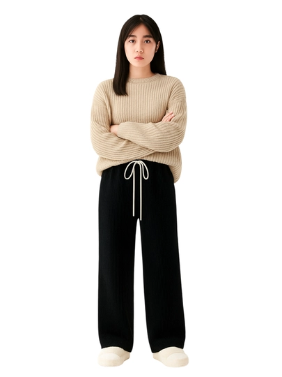 Ayollar uchun keng baxmal ishtonlar, kuz-qish mavsumi, baland bel bilan, erkin, velvettan