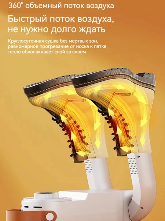 Сушилка для обуви с таймером, 150 Вт — 30/60/90/120 минут, 48°C