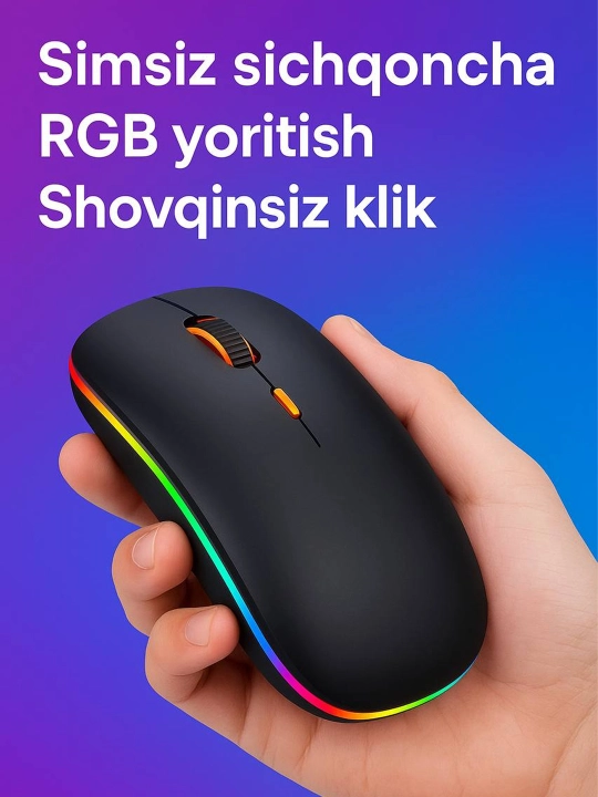 RGB yoritgichli simsiz kompyuter sichqonchasi