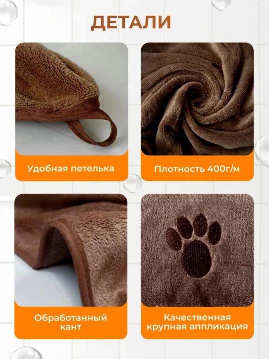 Itlar va mushuklar uchun namlikni so'ruvchi sochiq, 1000x500