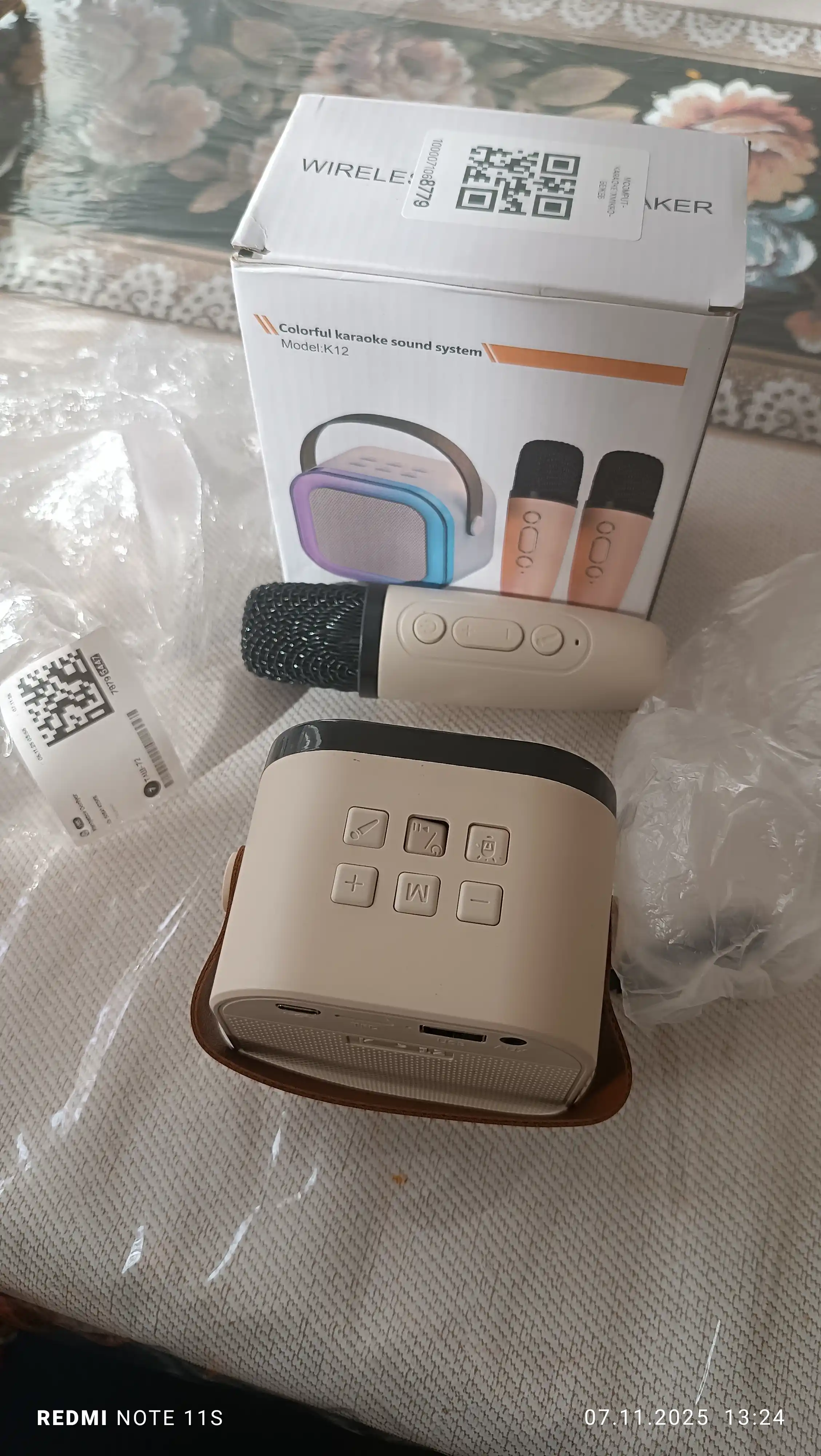Караоке колонка Bluetooth, беспроводная, с одним микрофоном, детская, 6W