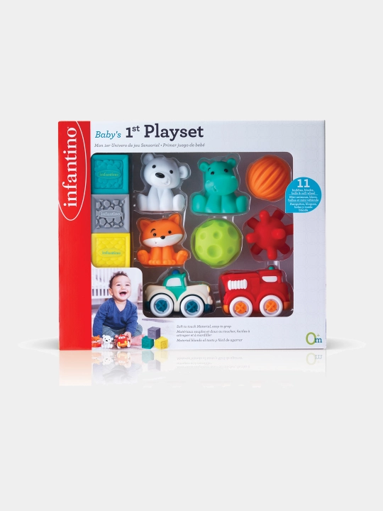 Развивающий набор Infantino Baby’s 1st Playset — 11 ярких игрушек - 