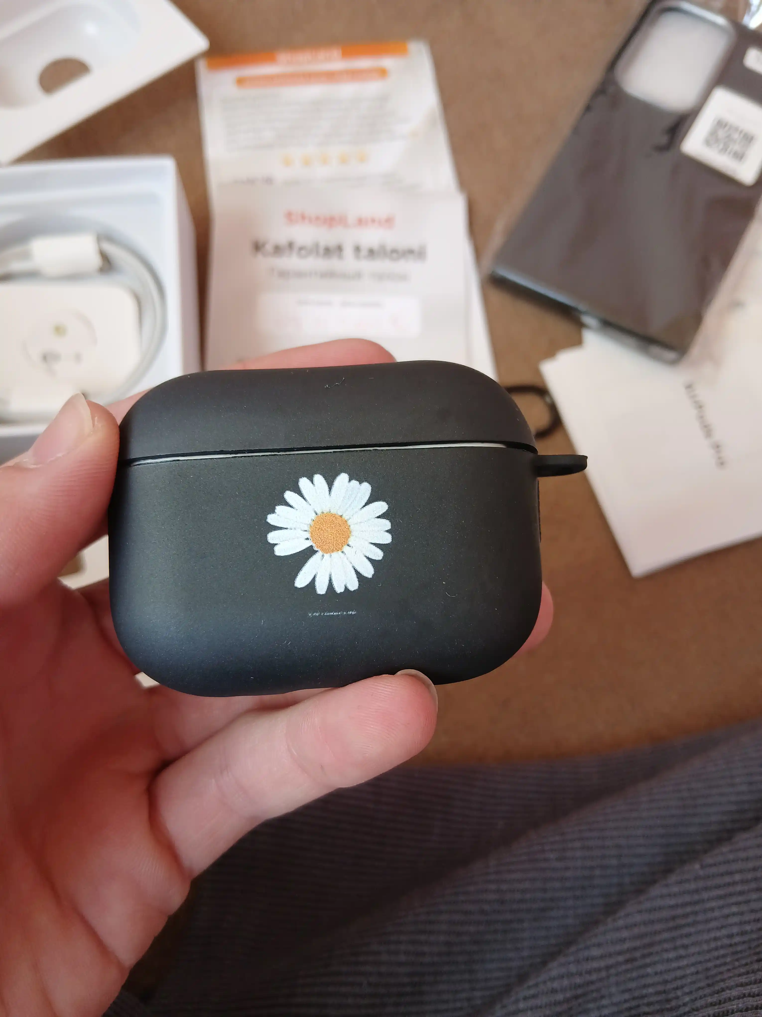 Матовый чехол для наушников Airpods 3, Airpods Pro,Airpods 2pro, 3, 4, с притом "uzb'"