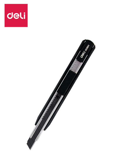 Pichoq kantselyariya 9mm (qora tig'li) E2036H Deli, 2036H - 