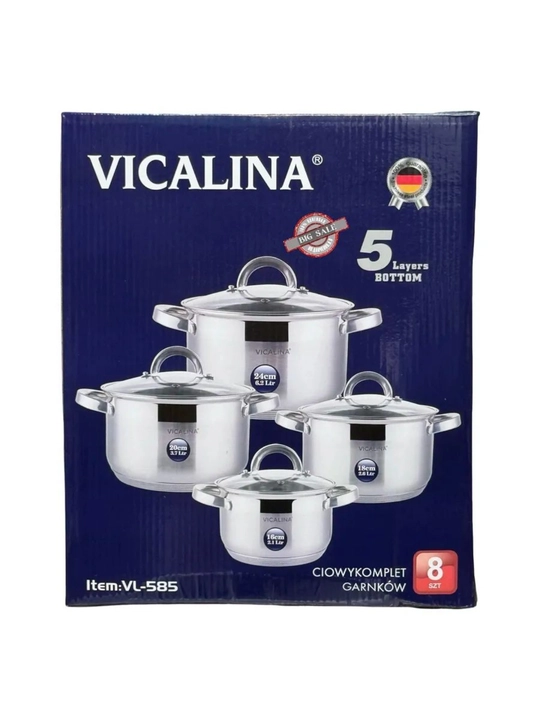 Набор кастрюль Vicalina VL‑585 — 4 шт, прочные и удобные - 