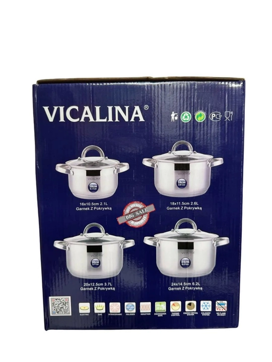 Набор кастрюль Vicalina VL‑585 — 4 шт, прочные и удобные