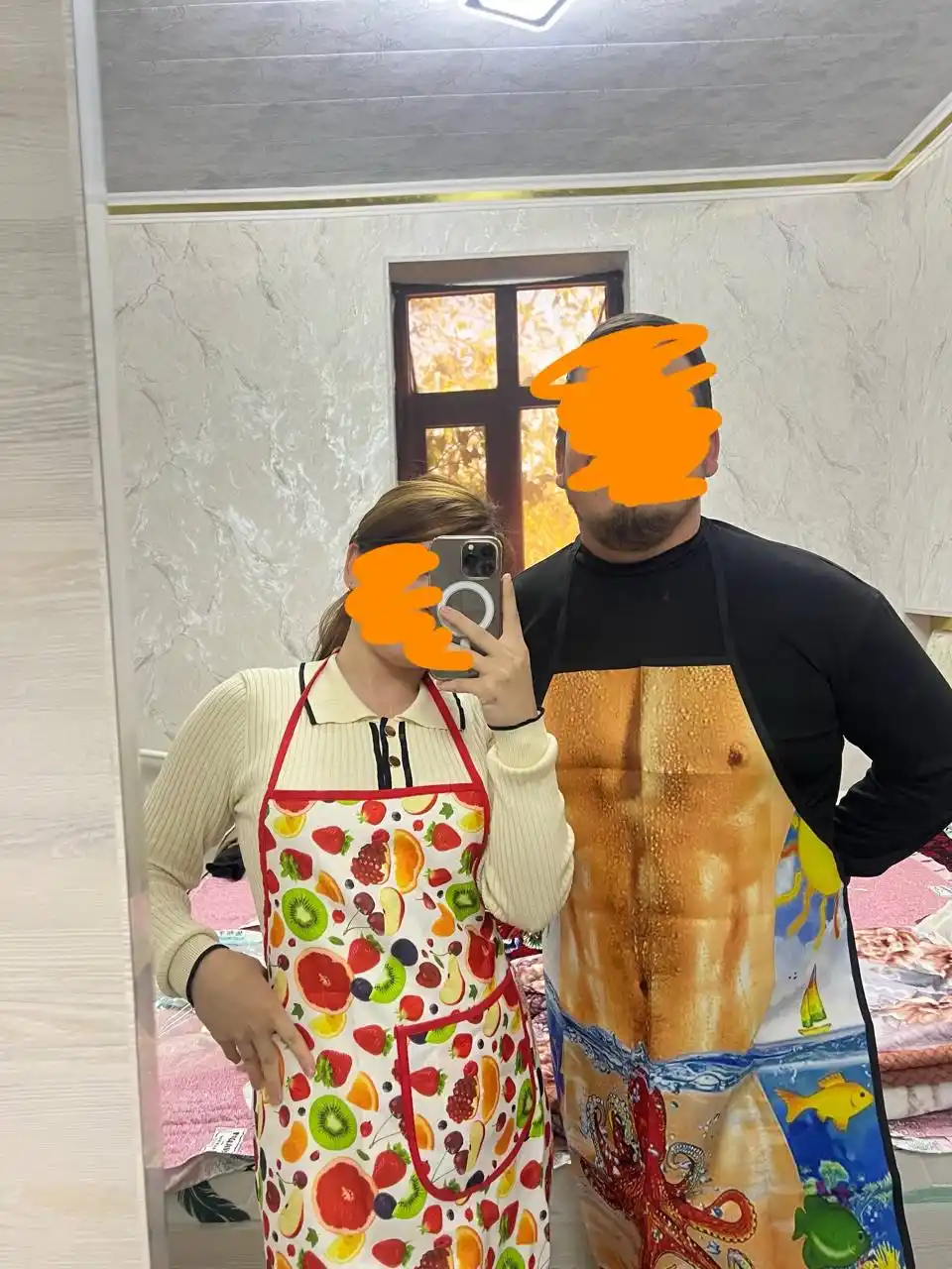 Ayollar uchun oshxona fartuki, mehnat, ijodkorlik oldi, suv o'tkazmaydigan