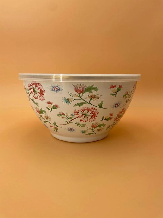 Набор эмалированных салатников, мисок с крышками, 1, 2.5, 4 литра
