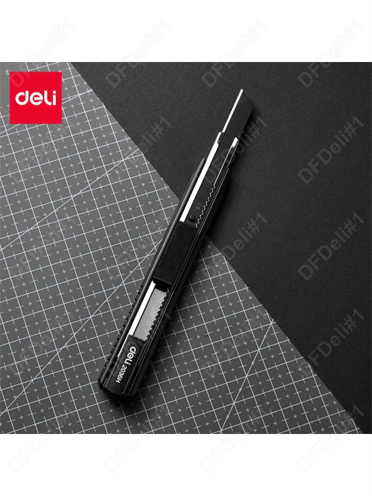 Pichoq kantselyariya 9mm (qora tig'li) E2036H Deli, 2036H