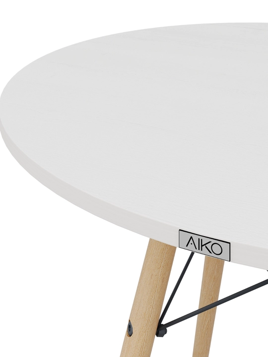Стол обеденный AIKO Stockholm Egger, кухонный, из ЛДСП и стали, круглый, 90 x 90 x 75 см
