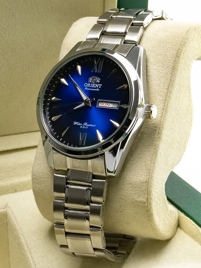 Мужские часы Orien Automatic S.R.O, стальной корпус, календарь — MICRO1-ORIENTT55-ТЕМНСИН