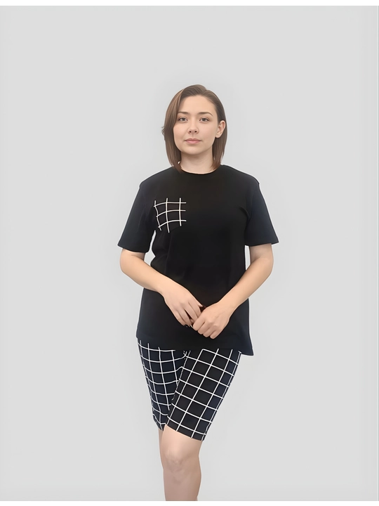 Ayollar pijamalari, ko'ylak va shimlar to'plami, paxta