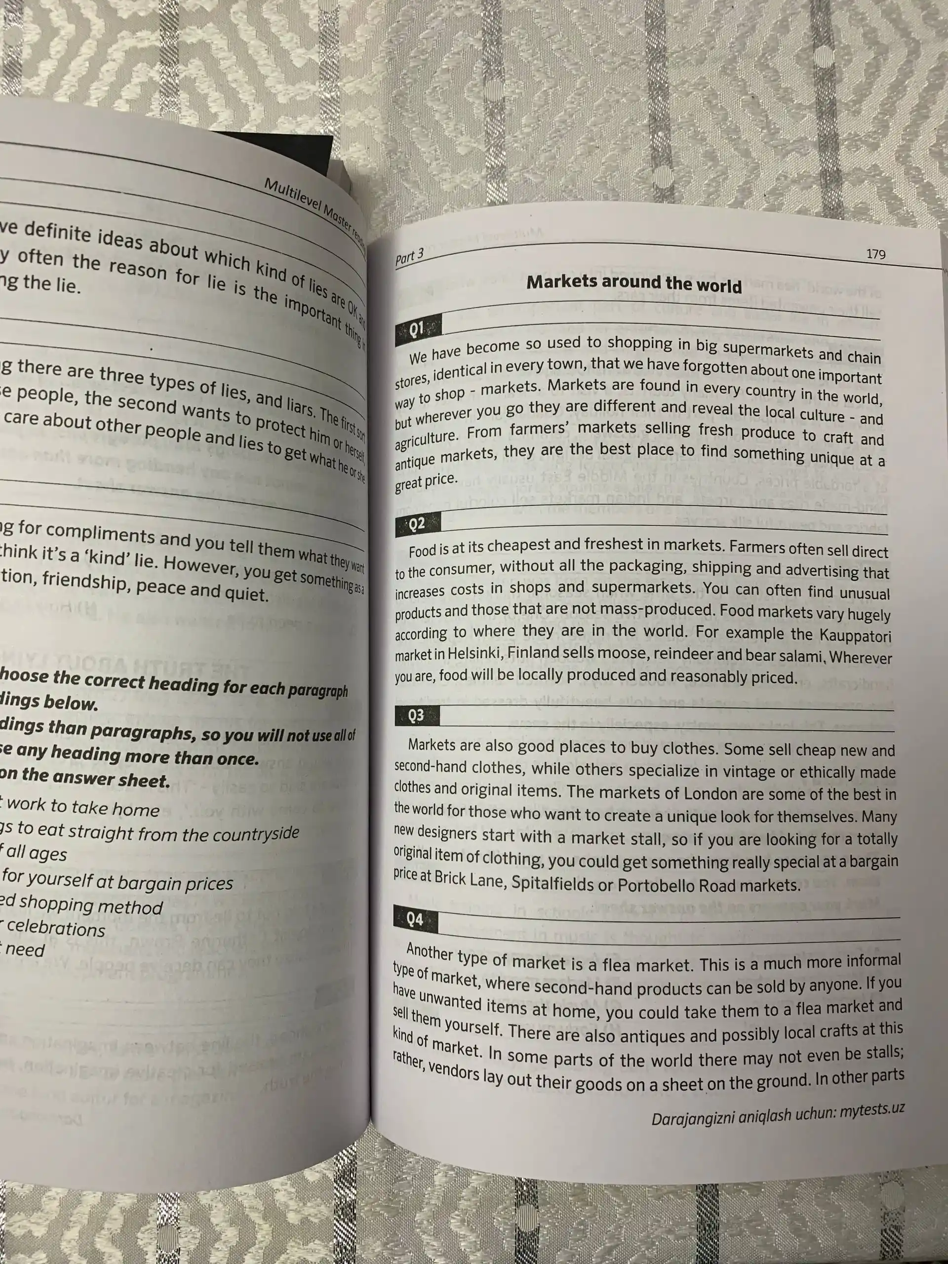 Multilevel master, Speaking, Listening, Reading, Writing, Mock tests, IELTS