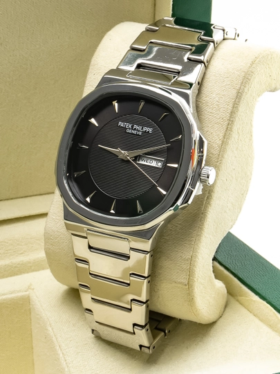 Мужские наручные часы Patek Philippe Style Geneve – металлический корпус, календарь