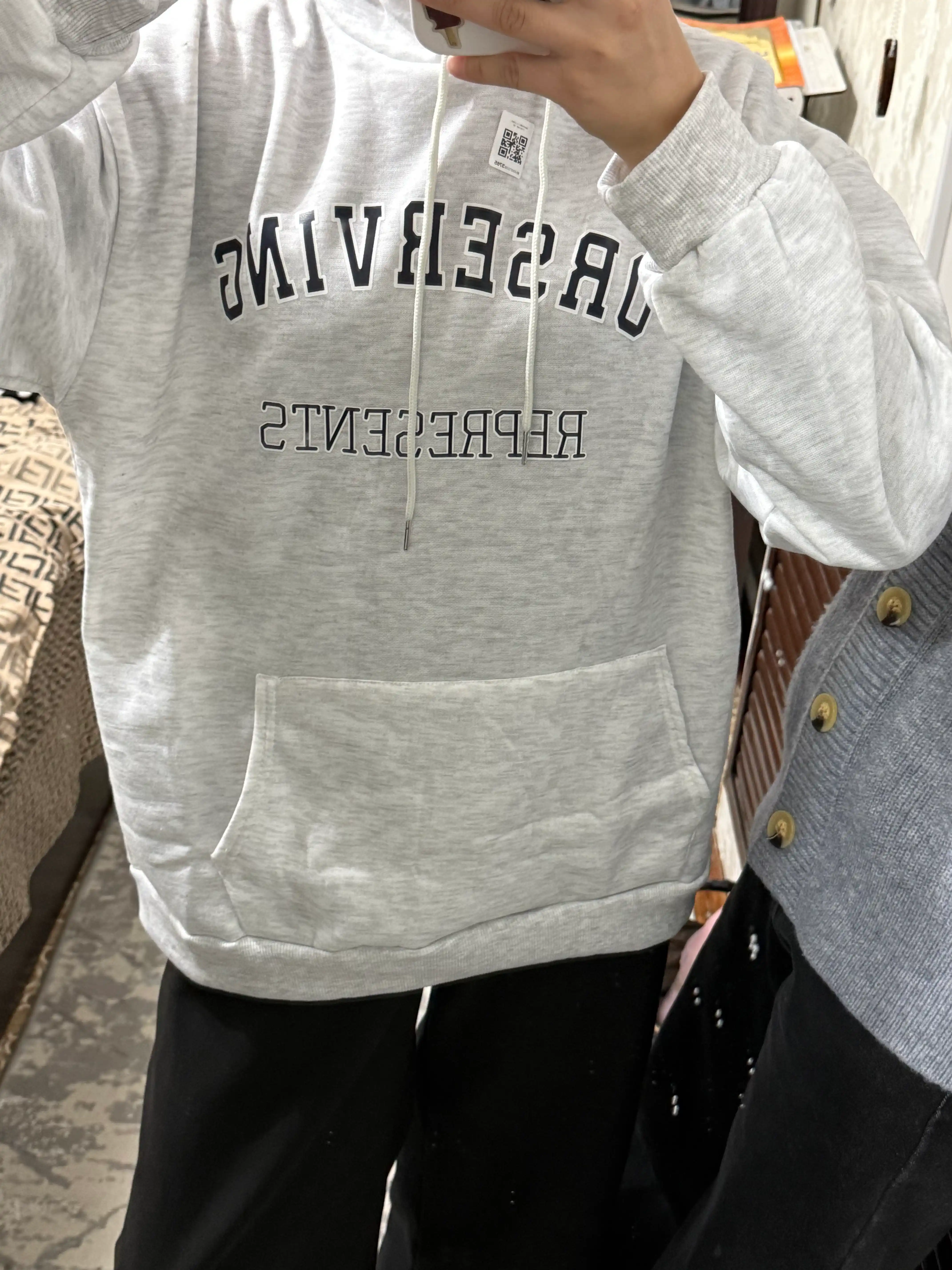 Uniseks qalin flisli xudi, oversize, kapyushonli, M–XXL