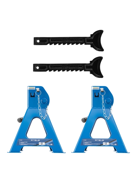 Sozlanuvchan avtomobil stendlari STELS, 3 t, ko'tarish h 295-425 mm, 2 dona, 51627