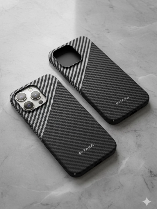 Чехол для iPhone карбоновый, MagSafe, 14, 15, 16, 17, Pro Max, жёсткий