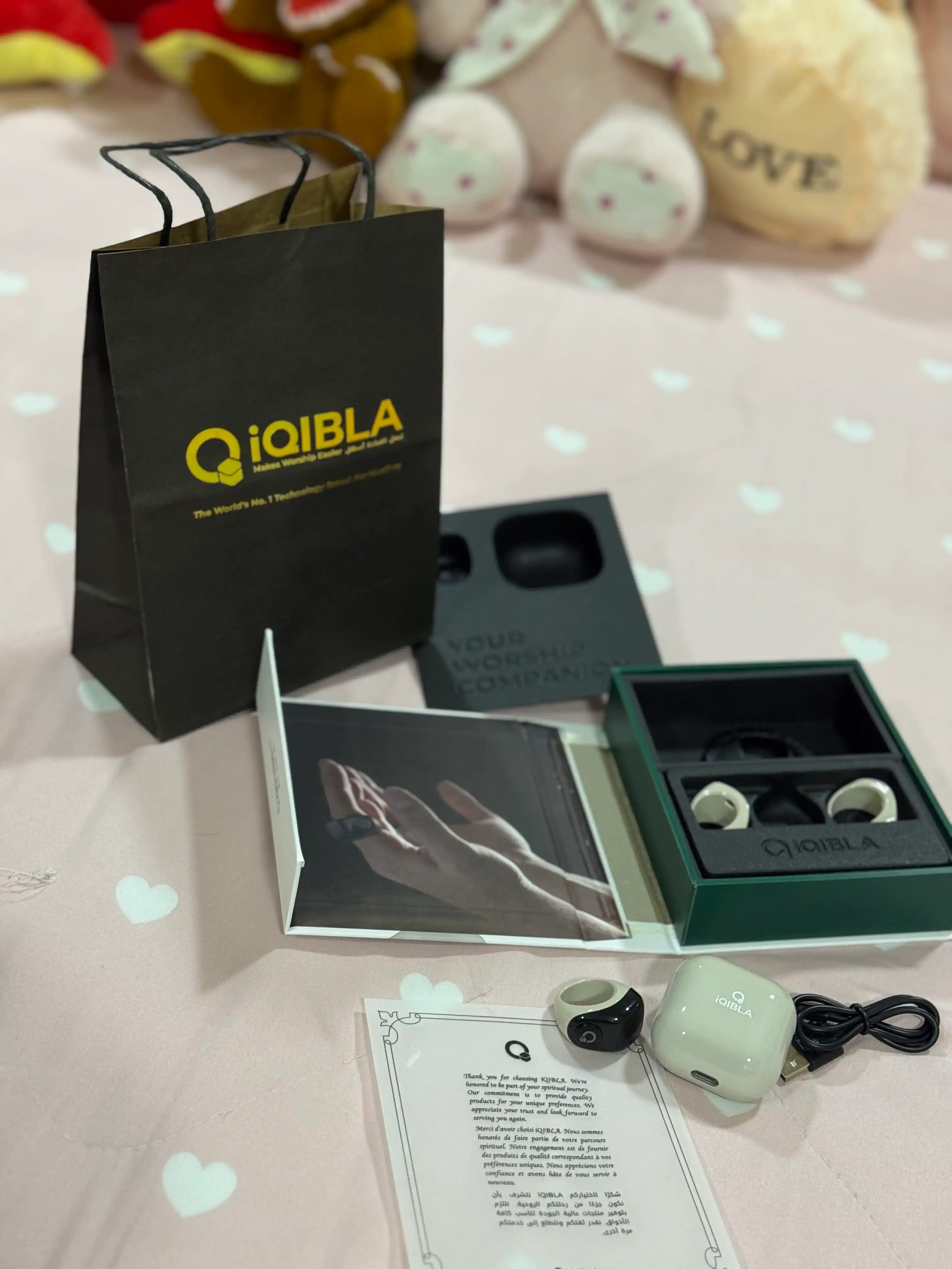 Elektron Tasbeh Zikr Ring Jood, zaryad keysi bilan, namoz vaqti eslatmasi, universal uzuk