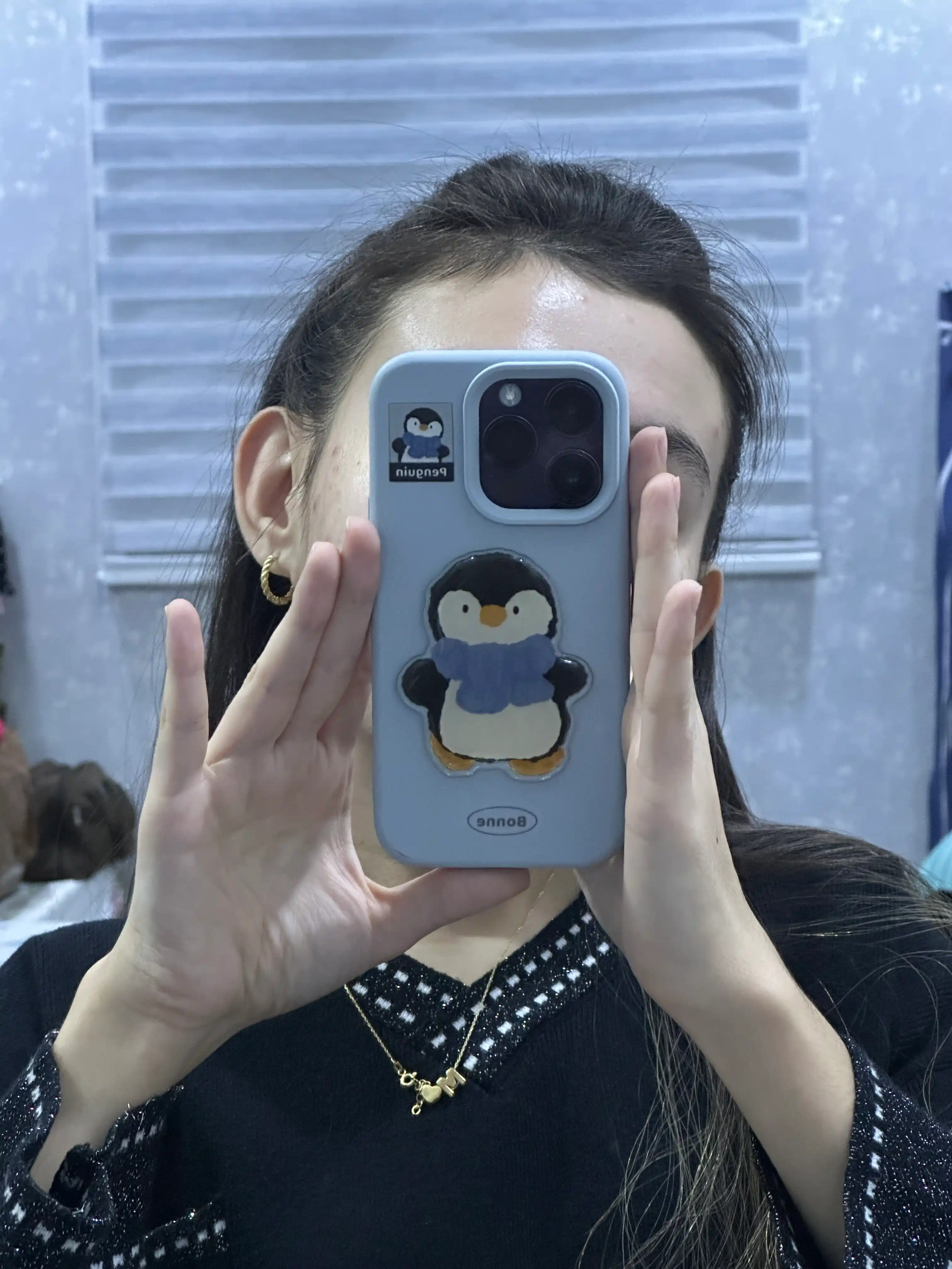 iPhone 11/12/13/14/15/16 Pro/ProMax uchun 3D stikerli yoqimli silikon g‘ilof