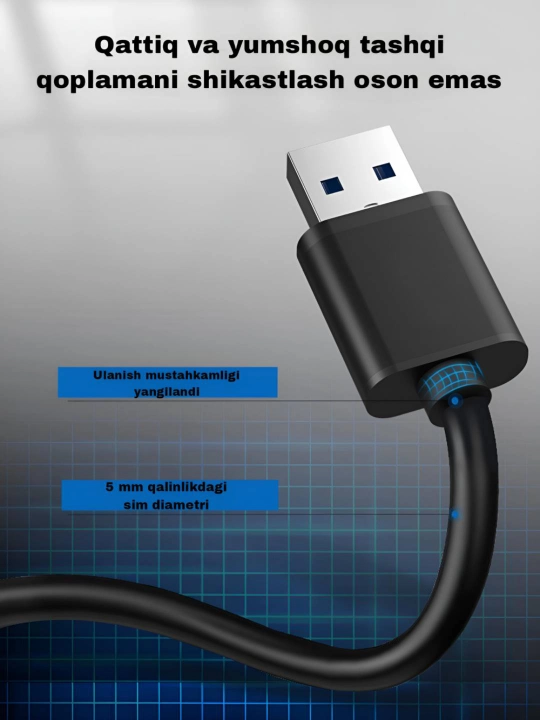 USB Hub 2.0 на 4 порта c проводом 30 см
