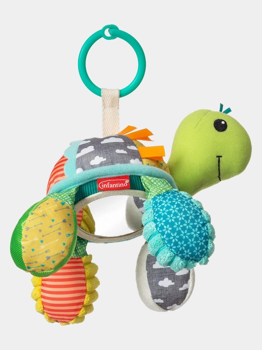 Подвесная игрушка Infantino мягкая черепашка с зеркальцем