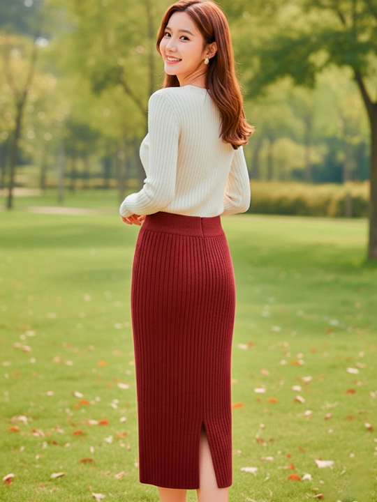 Ayollar uchun to‘qima midiva uzun yubka – qulay, elegant va har kunga mos zamonaviy stil