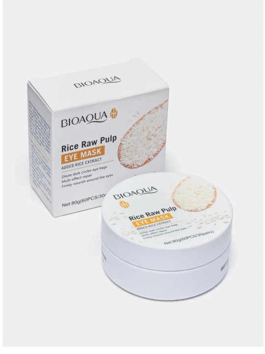 Bioaqua gidrogelli patchlar ko'z atrofi teri uchun, guruch ekstrakti, kollagen, 80 gr