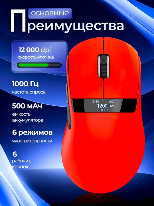 Kompyuter va noutbuk uchun XunFox H9PRO simsiz oʻyin sichqonchasi