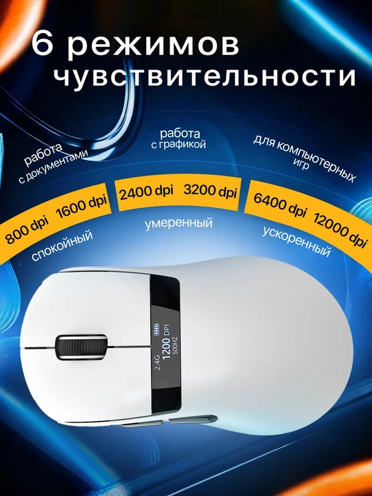 Kompyuter va noutbuk uchun XunFox H9PRO simsiz oʻyin sichqonchasi
