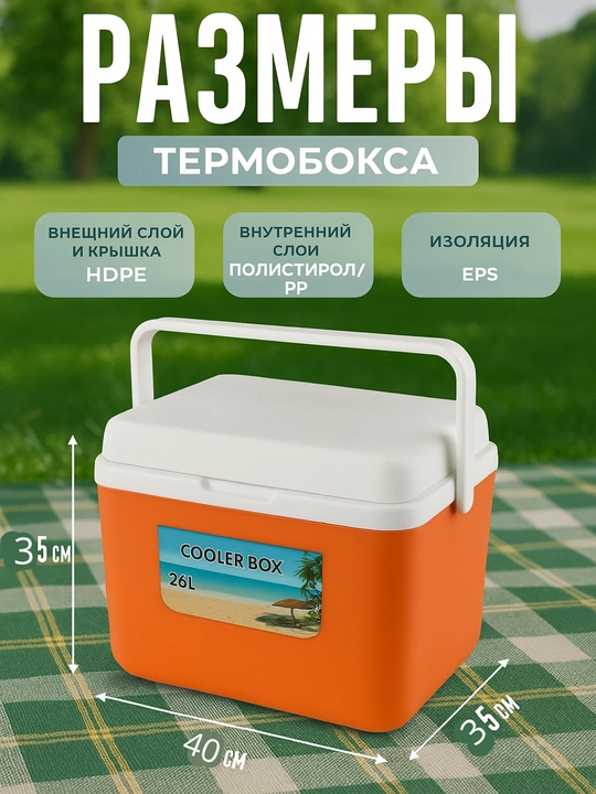 Портативный синий изолированный охладитель, прочный, 5 л, 13 л, 26 л, 45 л