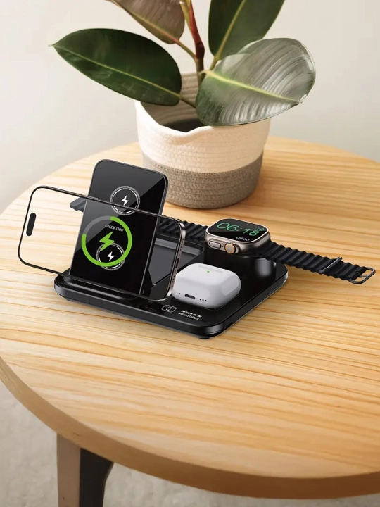 Simsiz quvvatlash qurilmasi Green Lion 3 tasi 1 da, telefon, iWatch, Airpods uchun, 15W