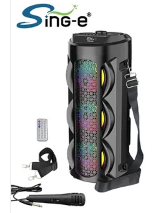 Katta Bluetooth simsiz karnay, karaoke, RGB yoritish, mikrofon va pult bilan