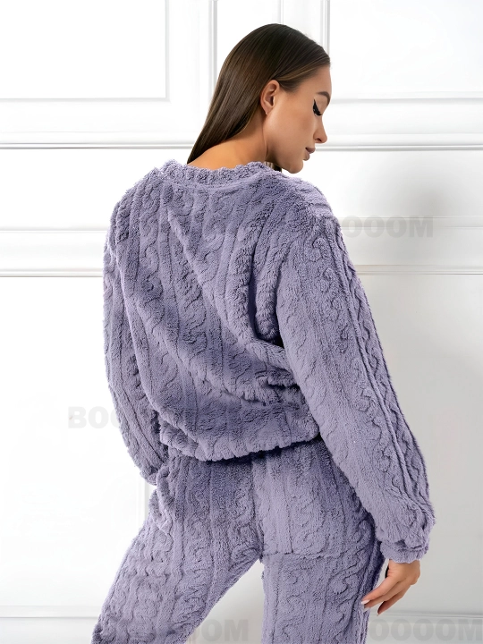 Пижама со штанами, мягкая, плюшевая, oversize, 6 цветов