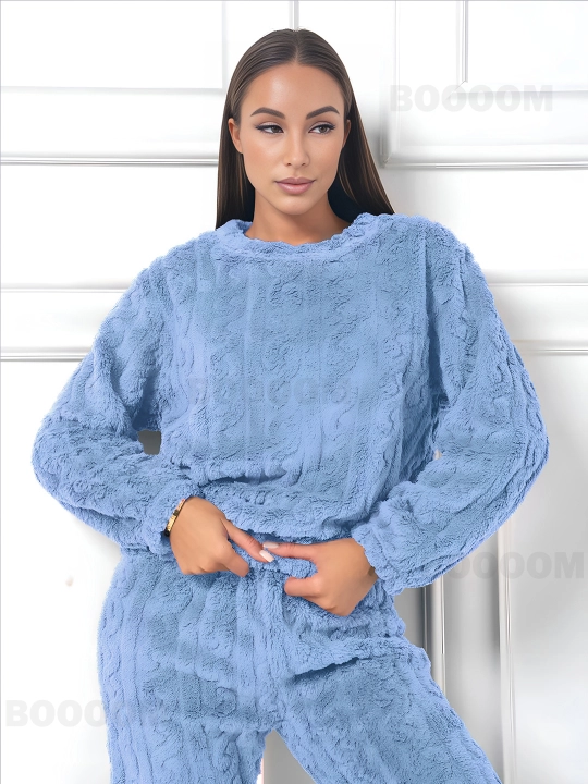 Пижама со штанами, мягкая, плюшевая, oversize, 6 цветов