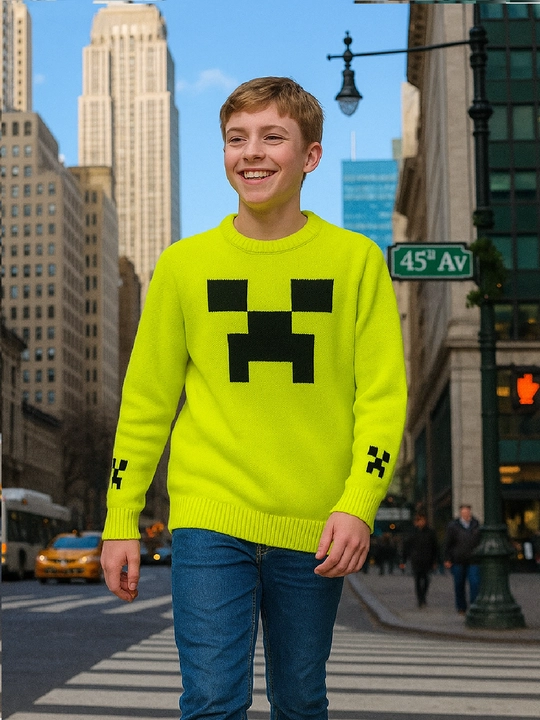 Детский джемпер с рисунком Minecraft тёплый для мальчиков и девочек для 6-10 лет NUSMAN