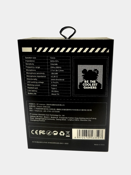 ENC mikrofonli simsiz o‘yin quloqchinlari ONIKUMA T27, 2.4G