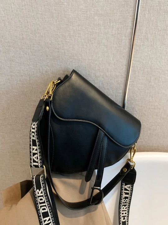 CHRISTIAN DIOR Saddle One — белая, чёрная, коричневая, эко-кожа, широкий ремень  - 