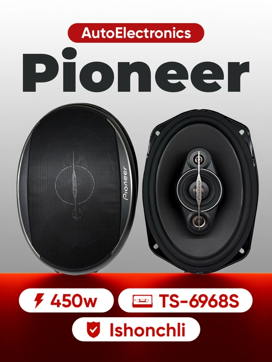 Avto kolonka Pioneer TS-6968S, 450 Vt (3 yo‘nalishli, koaksial, 6x9 dyuym) - 