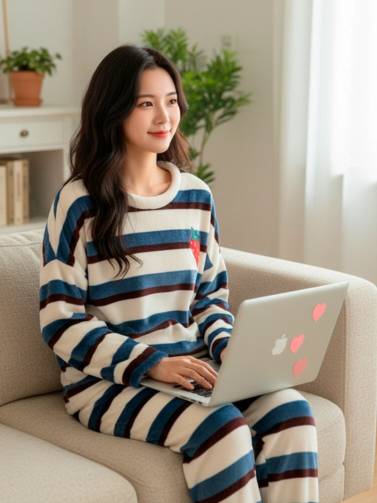Ayollar uchun pijama tepa past - 