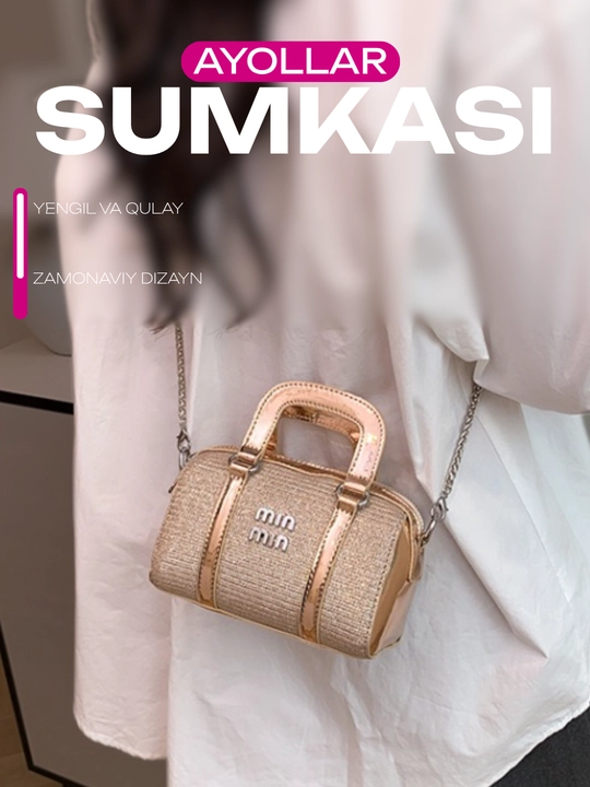 Ayollar mini sumkasi, yelka orqali, zanjirli, Min Min - 